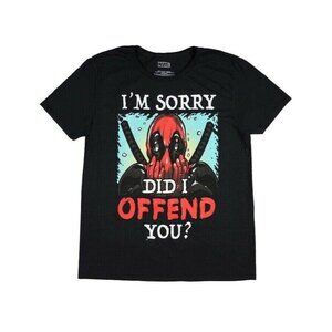 Marvel Deadpool I'm Sorry Did I Offend You? Men's Black T-shirt Size M